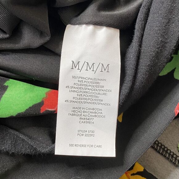 CABI Black Midnight Flowers Drama Wrap Midi Skirt Size Medium Modest #5700 - Picture 8 of 10